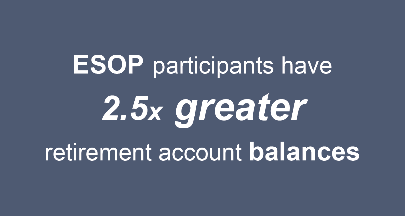 ESOP participants have 2.5 times greater retirement account balances