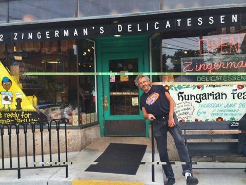 Zingerman's Cofounder and CEO Ari Weinzweig in front of Zingerman's Deli