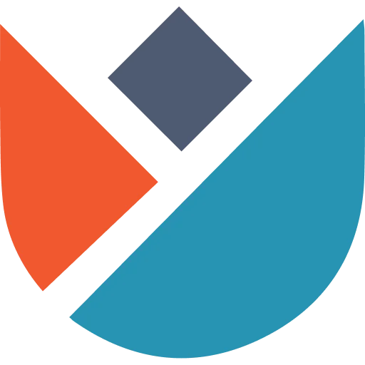 RMEOC site icon abstract blue, orange, and navy geometric shapes