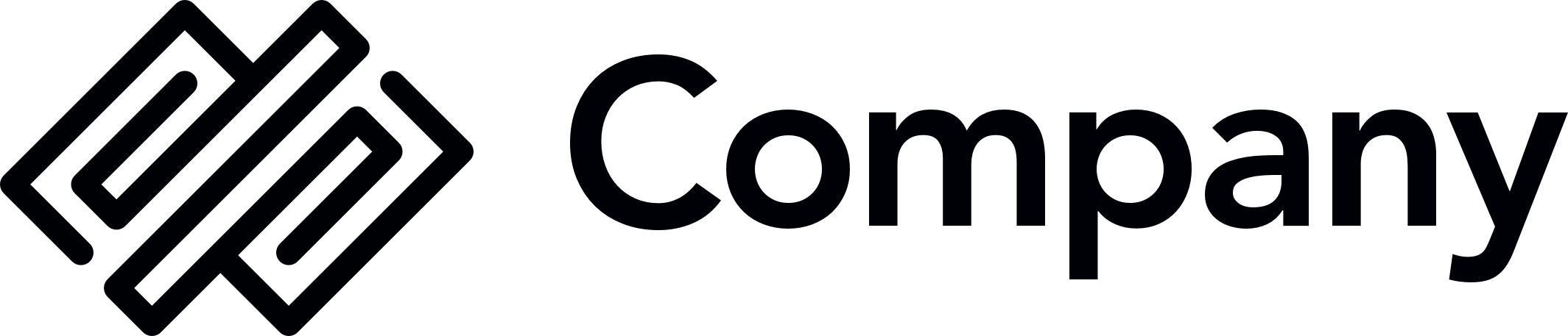 Generic company logo with black abstract icon and word Company