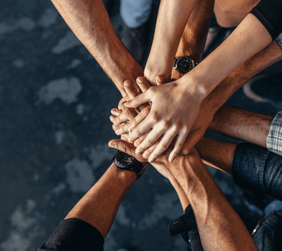 Hands coming together header image
